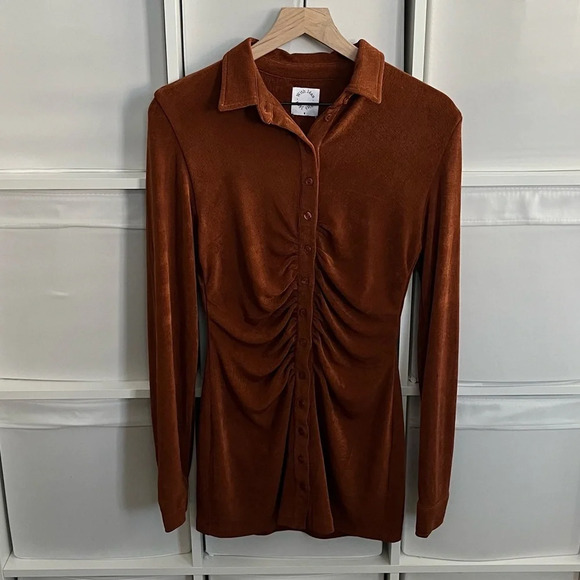 With Jean Andy Mini Dress in Chocolate - Picture 7 of 9